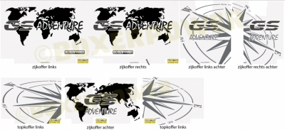 Let op, deze set is compleet voor de ij- en achtekanten van de zijkoffers en topfkoffer!