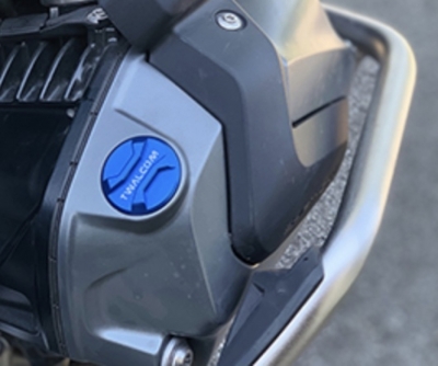 foto wanneer dop is gemonteerd, in dit geval een blauwe dop